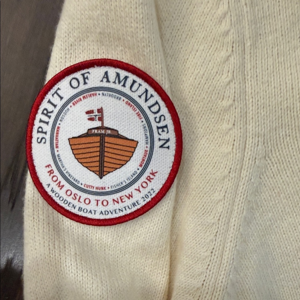 Cream Amundsen BNWT Half-Zip Knit Sweater with Ribbed Collar - Picture 6 of 13